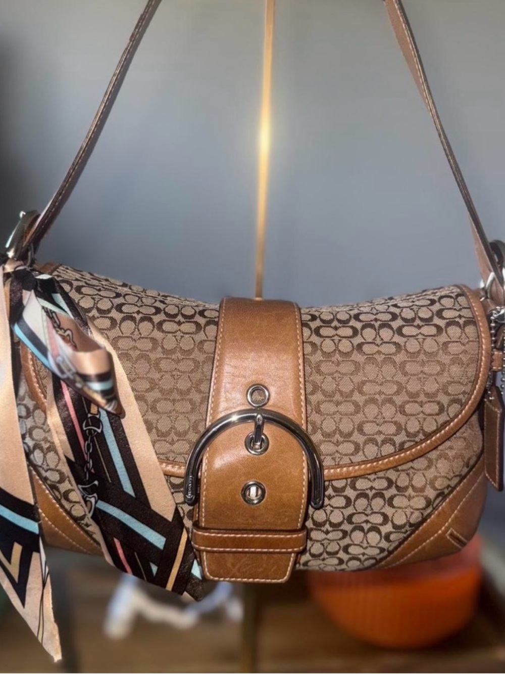 Brown Coach Soho Shoulder Bag small signature C’s